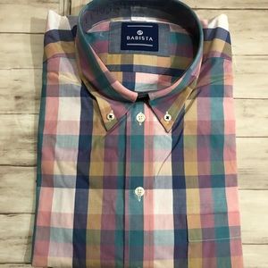Men NEW Babista Europe Plaid Shirt Pastel N15